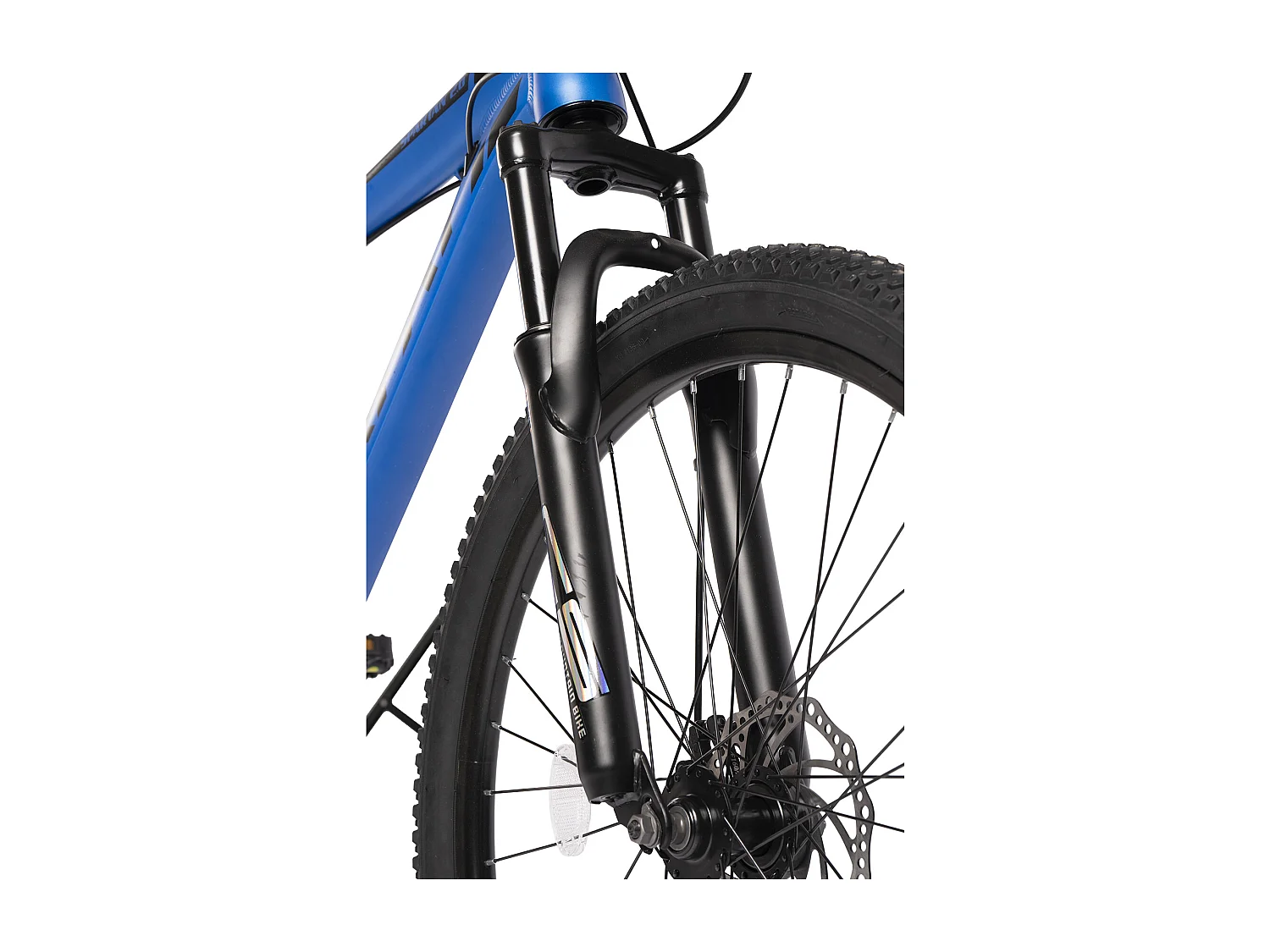 VTT semi-rigide 26 pouces, cadre aluminium, 21 vitesses, fourche suspendue, passage de câbles intégré, unisexe, bleu (140x71x20cm)