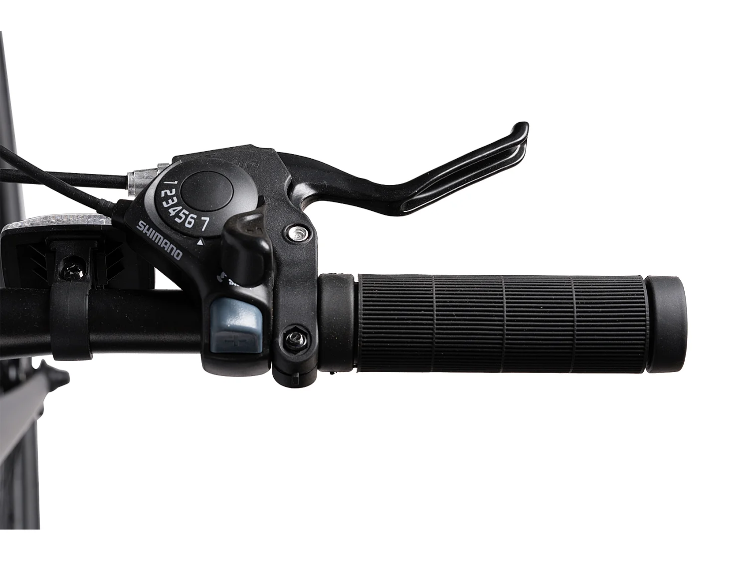 Vélo de ville cadre aluminium 28 pouces, vitesses 2x7, doubles freins à disque, passage de câbles intégré, roue avant amovible (138x73x20 cm)