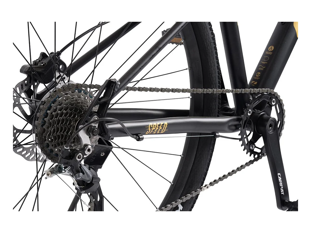 29er hardtail mountainbike, Altus 1x9 speed, hydraulische schijfremmen, 80mm verende voorvork, aluminium frame (146x76x20 cm)