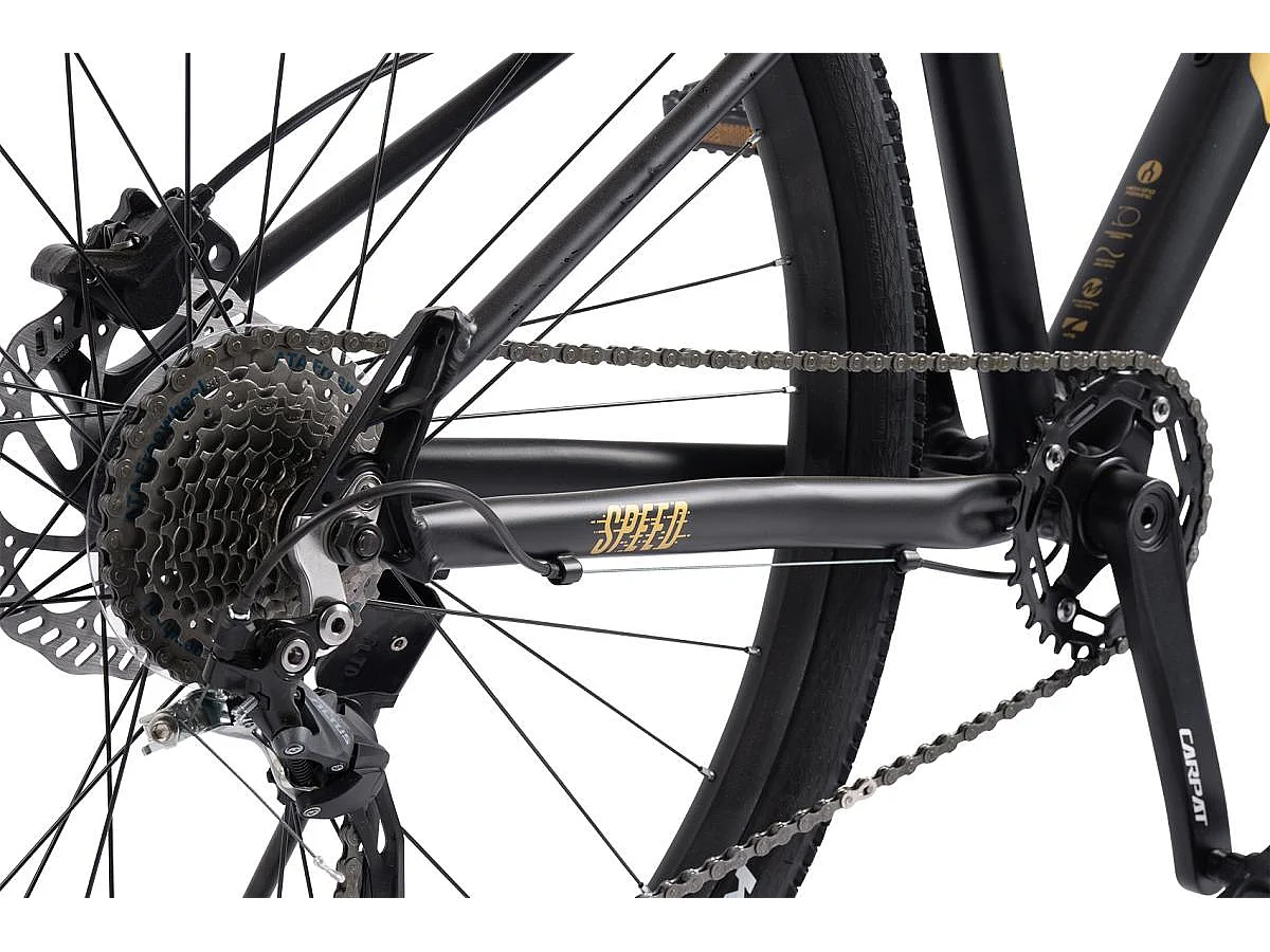 VTT semi-rigide 29 pouces, Altus 1x9 vitesses, freins à disque hydrauliques, fourche à suspension 80 mm, cadre en aluminium (146x76x20 cm)