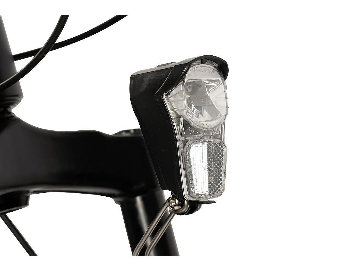 VTT à gros pneus 26 pouces, 2x8 vitesses, fourche à suspension 80 mm, freins à disque 160 mm, aluminium, noir et blanc (156x77x24 cm)