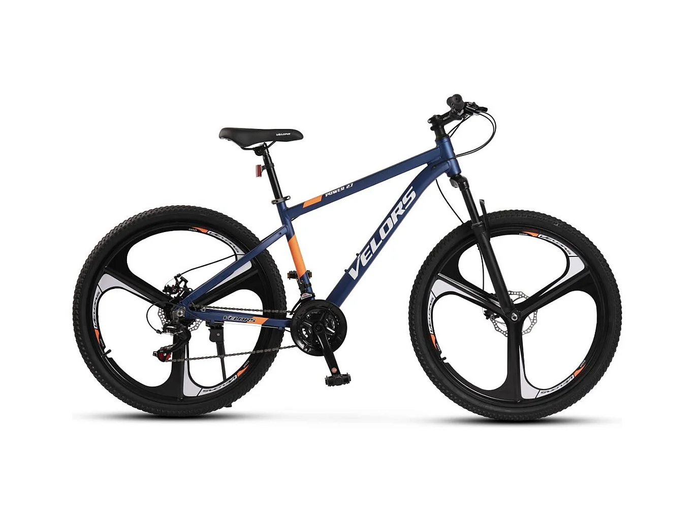 VTT transmission 21 vitesses, semi-rigide en aluminium, freins à disque mécaniques, fourche à suspension, bleu (141 x 73 x 20 cm)