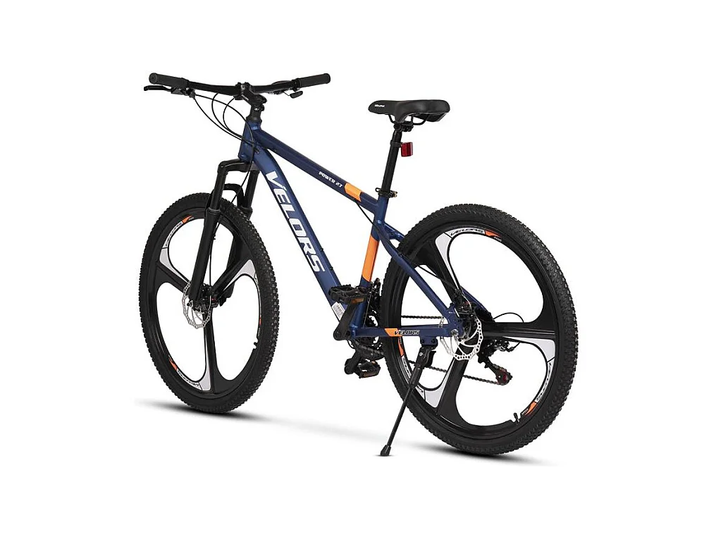 VTT transmission 21 vitesses, semi-rigide en aluminium, freins à disque mécaniques, fourche à suspension, bleu (141 x 73 x 20 cm)