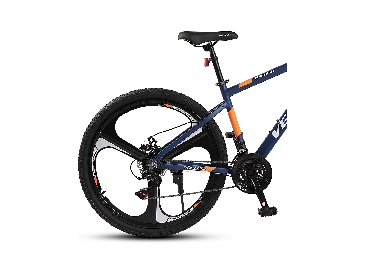 VTT transmission 21 vitesses, semi-rigide en aluminium, freins à disque mécaniques, fourche à suspension, bleu (141 x 73 x 20 cm)