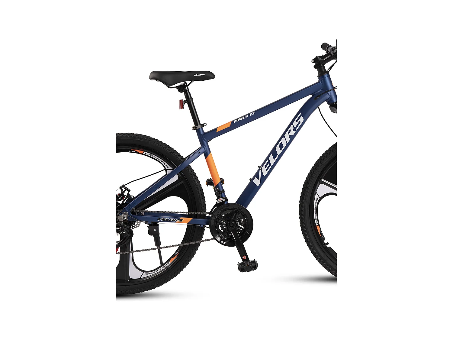 VTT transmission 21 vitesses, semi-rigide en aluminium, freins à disque mécaniques, fourche à suspension, bleu (141 x 73 x 20 cm)