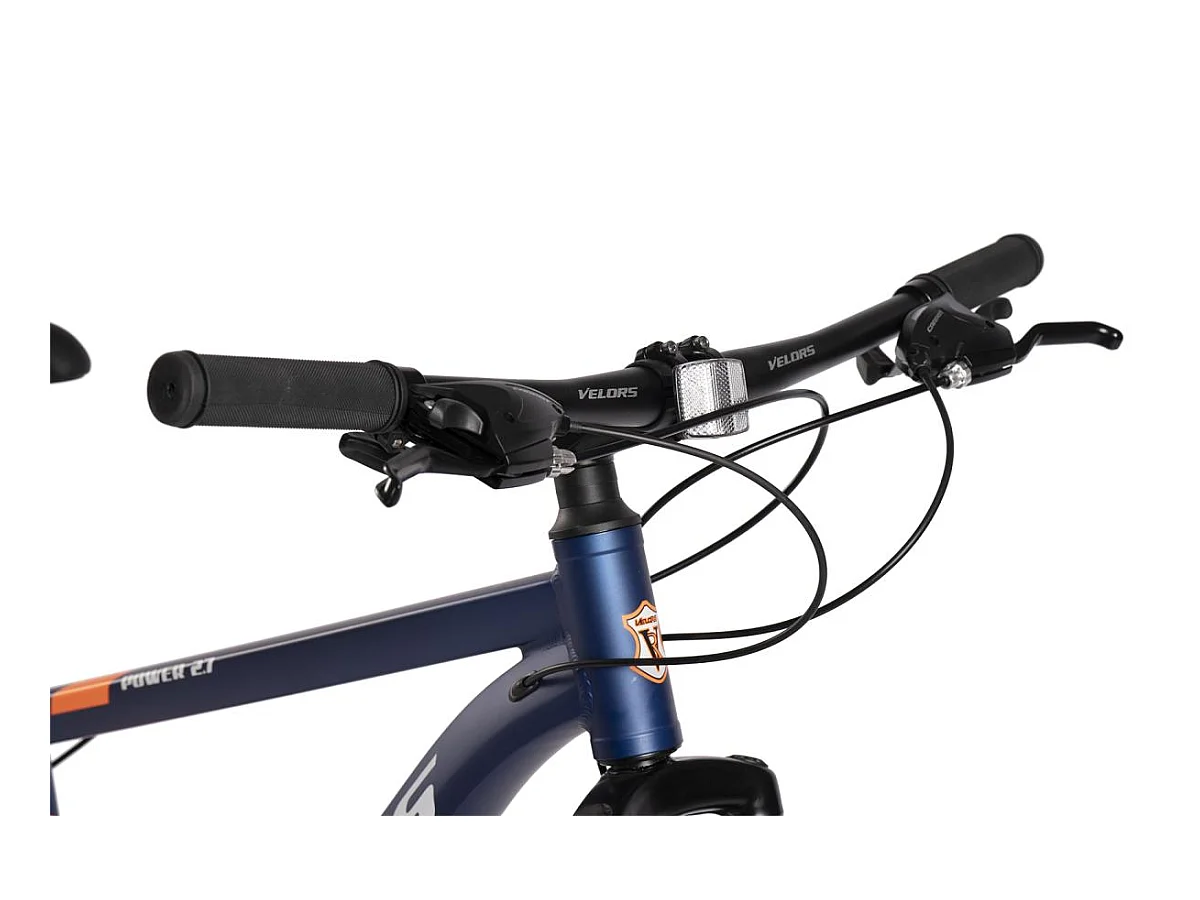 VTT transmission 21 vitesses, semi-rigide en aluminium, freins à disque mécaniques, fourche à suspension, bleu (141 x 73 x 20 cm)