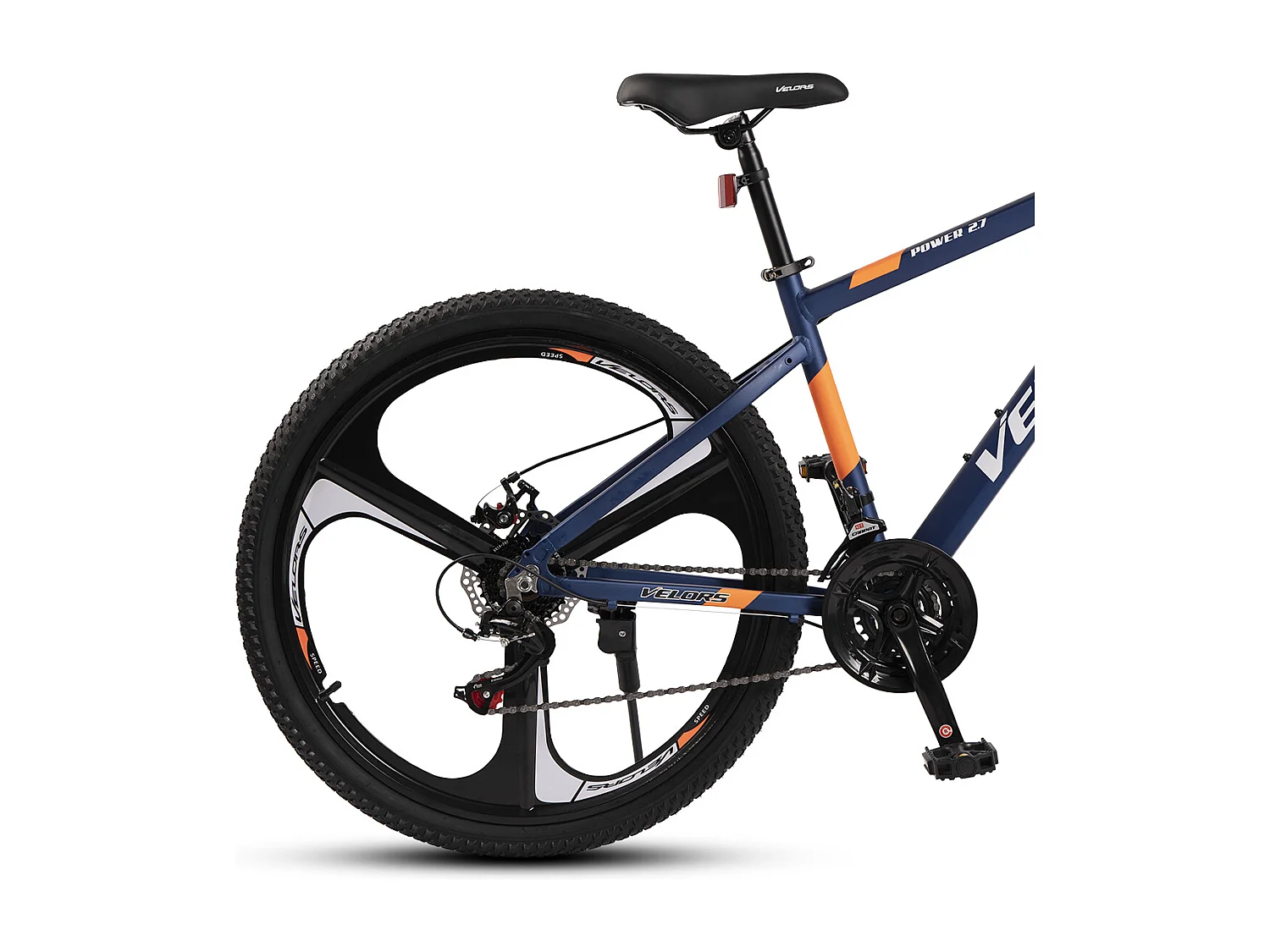 VTT transmission 21 vitesses, semi-rigide en aluminium, freins à disque mécaniques, fourche à suspension, bleu (141 x 73 x 20 cm)