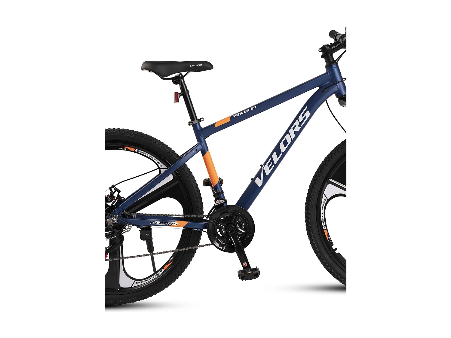 VTT transmission 21 vitesses, semi-rigide en aluminium, freins à disque mécaniques, fourche à suspension, bleu (141 x 73 x 20 cm)