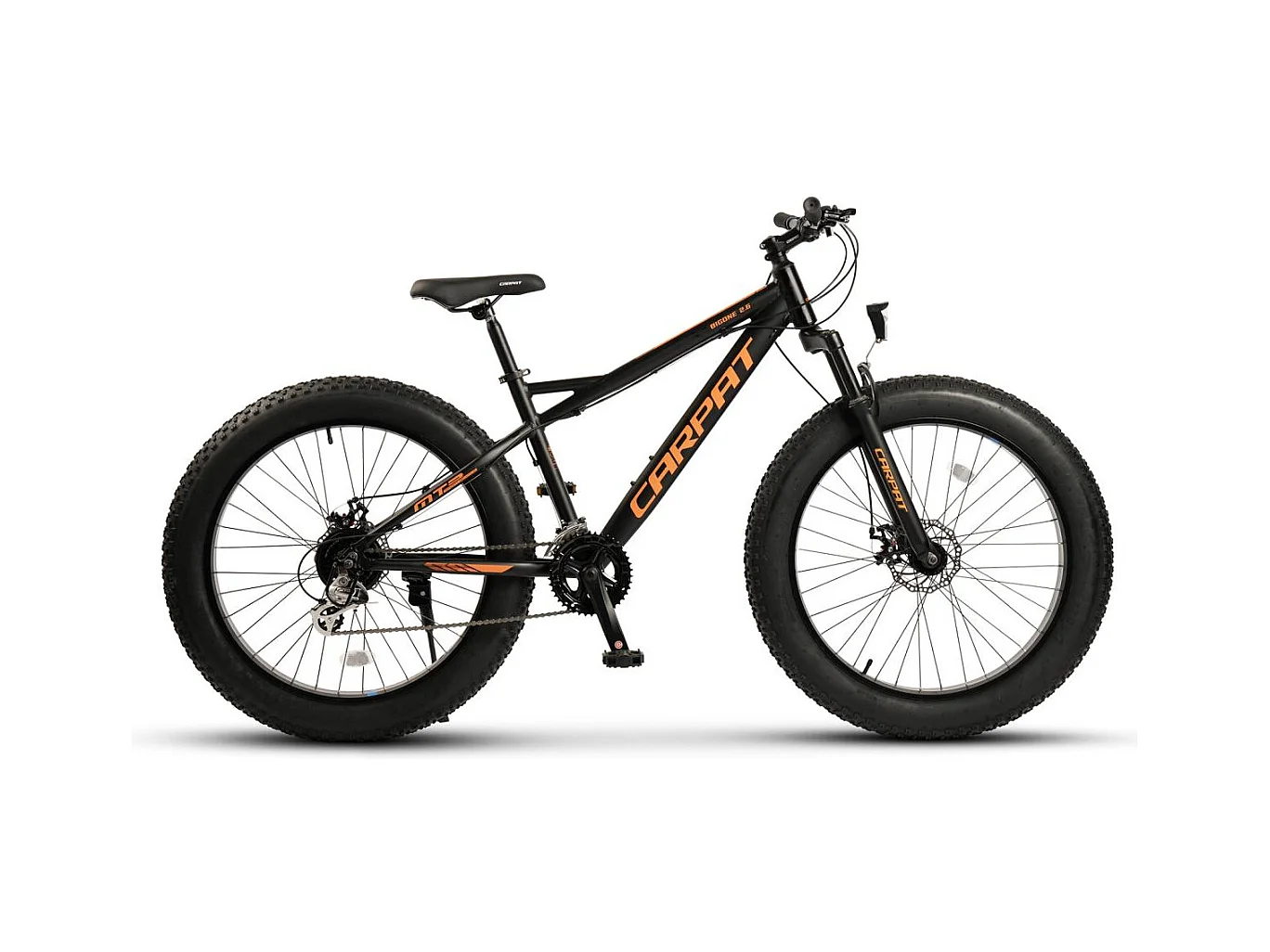 Mountain bike da 26 pollici con pneumatici larghi, 2x8 velocità, forcella ammortizzata, freni a disco, hardtail, alluminio, nero (156x77x24 cm)