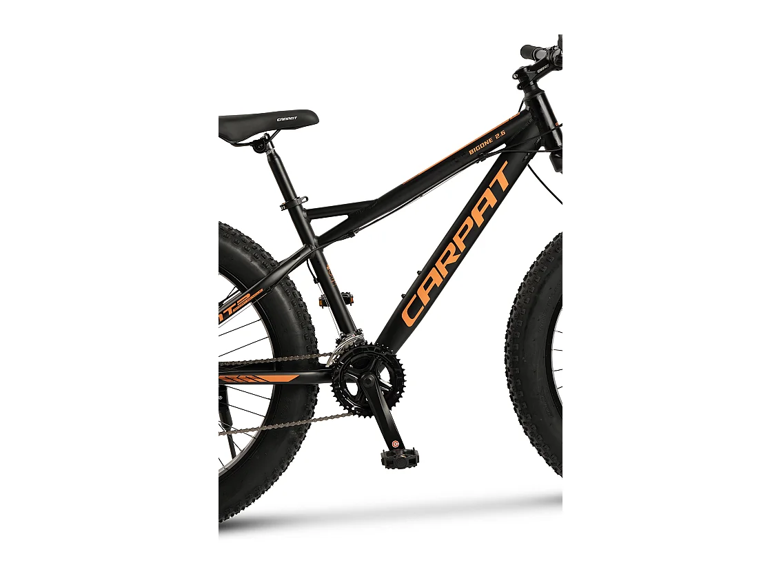 Mountain bike da 26 pollici con pneumatici larghi, 2x8 velocità, forcella ammortizzata, freni a disco, hardtail, alluminio, nero (156x77x24 cm)