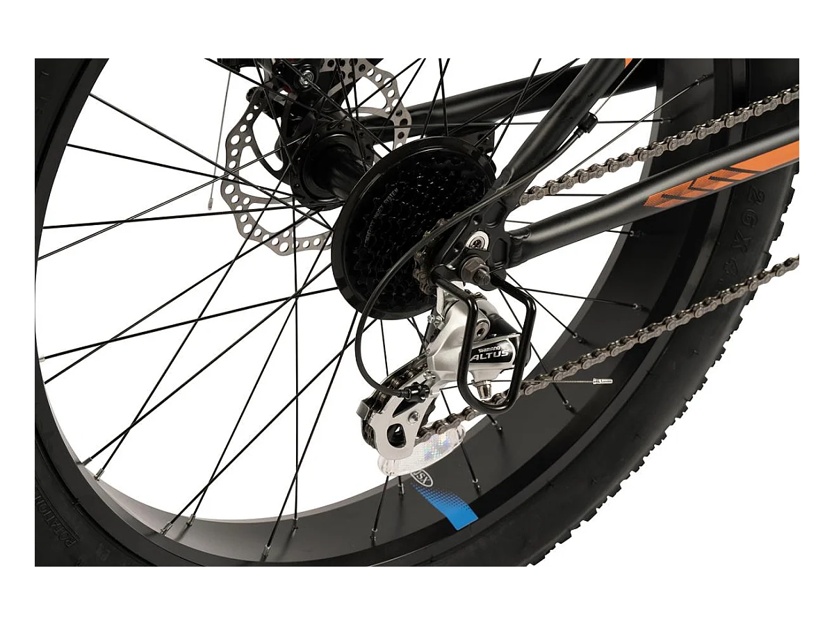 Mountain bike da 26 pollici con pneumatici larghi, 2x8 velocità, forcella ammortizzata, freni a disco, hardtail, alluminio, nero (156x77x24 cm)