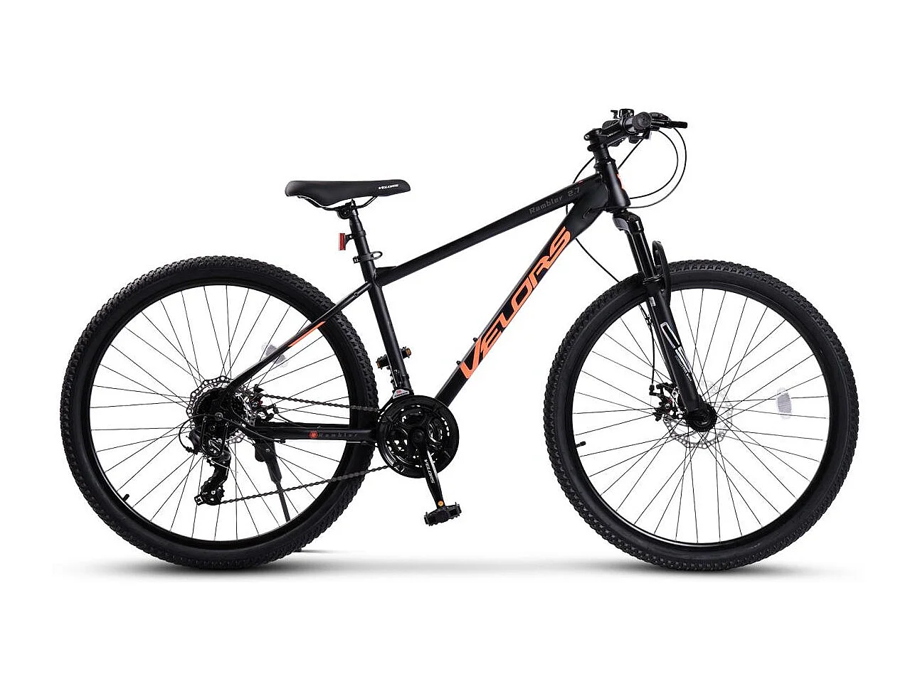 VTT semi-rigide 27,5 pouces, cadre en acier au carbone, dérailleur 21 vitesses, fourche à suspension, acheminement de câbles intégré (140x76x20 cm)