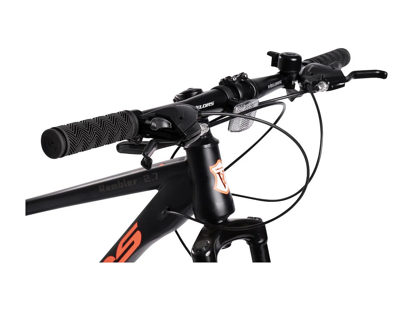 VTT semi-rigide 27,5 pouces, cadre en acier au carbone, dérailleur 21 vitesses, fourche à suspension, acheminement de câbles intégré (140x76x20 cm)