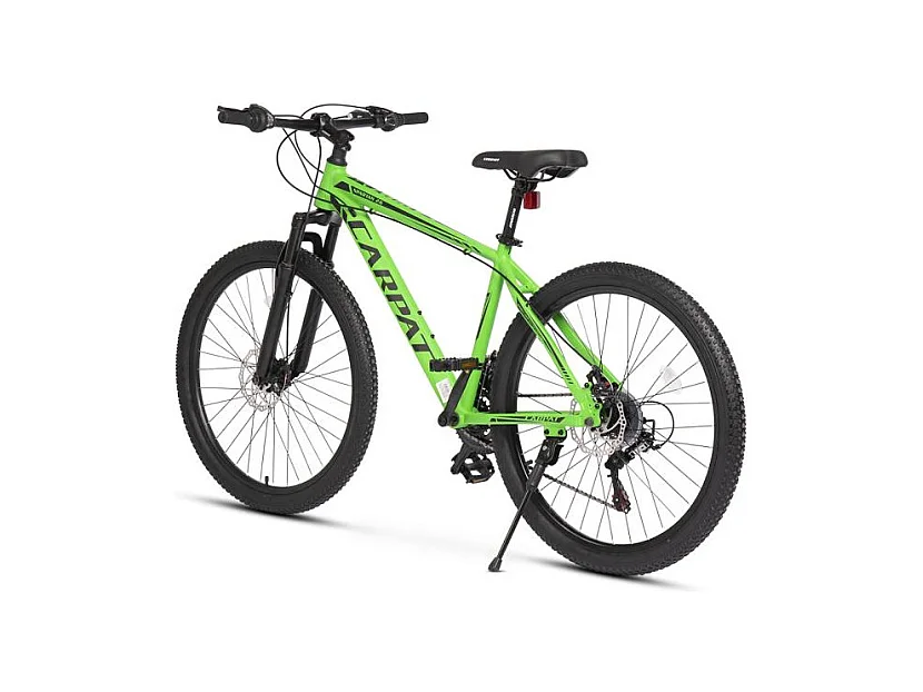 Bicicleta de montaña rígida 26", aluminio, 21 velocidades, horquilla suspensión, cableado integrado, unisex, verde (140 x 71 x 20 cm)