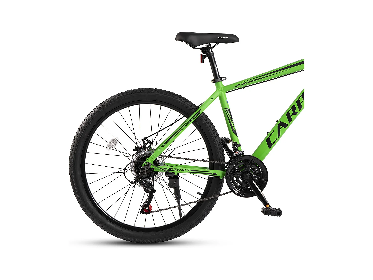 Bicicleta de montaña rígida 26", aluminio, 21 velocidades, horquilla suspensión, cableado integrado, unisex, verde (140 x 71 x 20 cm)