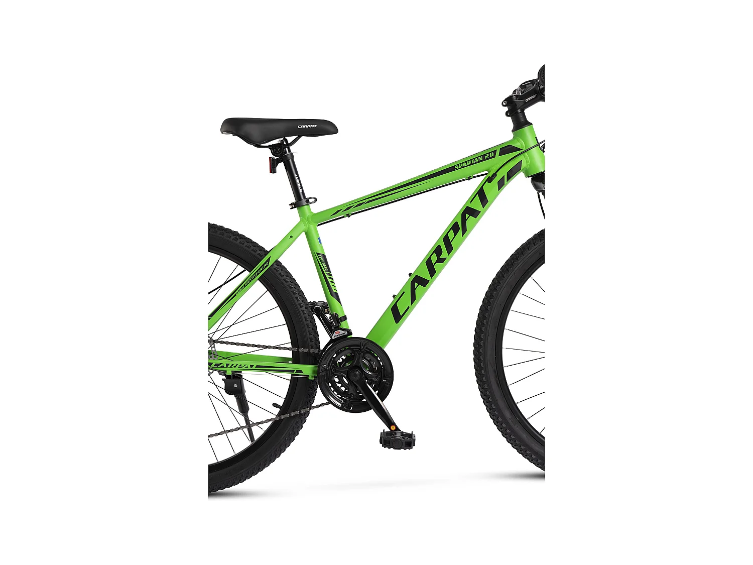 Bicicleta de montaña rígida 26", aluminio, 21 velocidades, horquilla suspensión, cableado integrado, unisex, verde (140 x 71 x 20 cm)