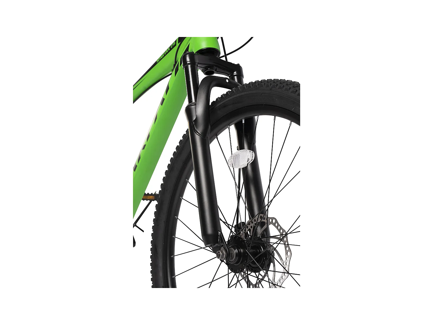 VTT semi-rigide 26 pouces, cadre aluminium, 21 vitesses, fourche suspendue, passage de câbles intégré, unisexe, vert (140x71x20cm)