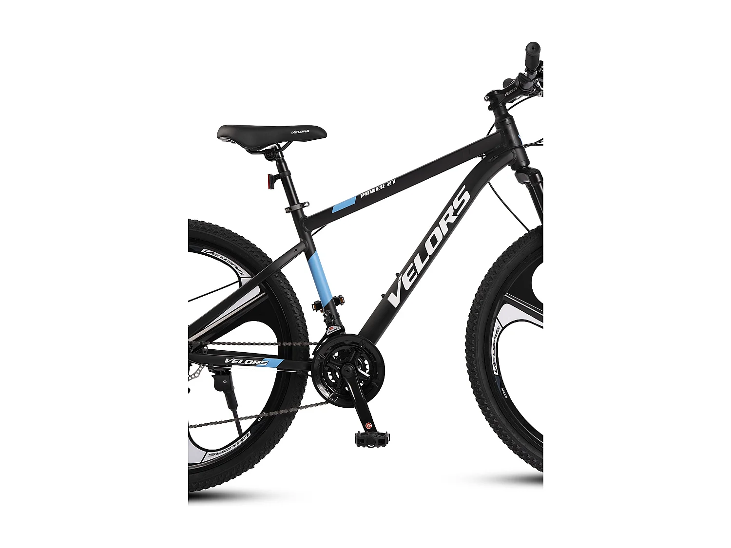 VTT transmission 21 vitesses, semi-rigide en aluminium, fourche à suspension, freins à disque mécaniques, pré-assemblé à 85 % (141 x 73 x 20 cm)