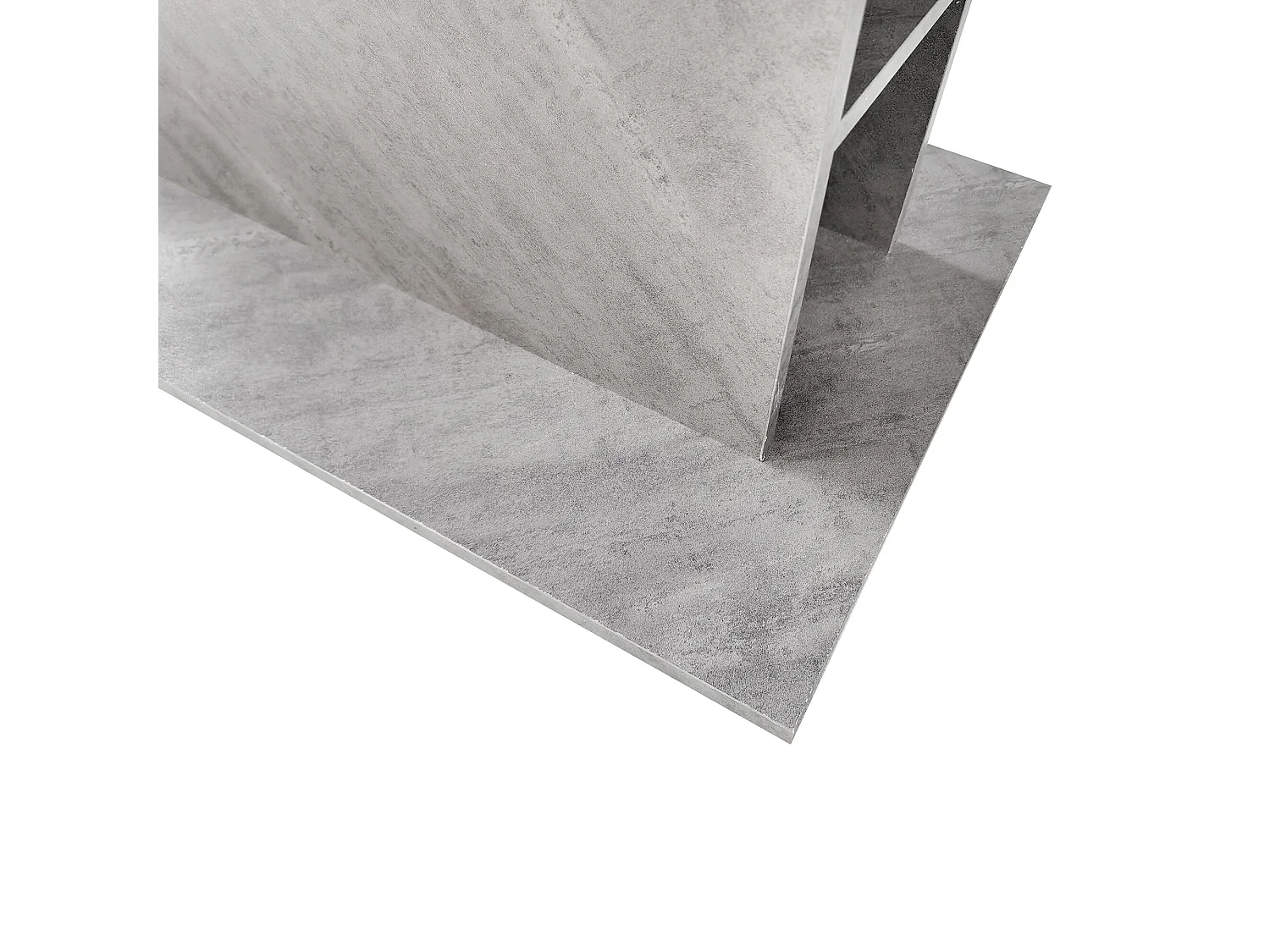 URBAN MEUBLE Table à manger rectangulaire extensible avec rangement multifonctionnelle effet béton grise