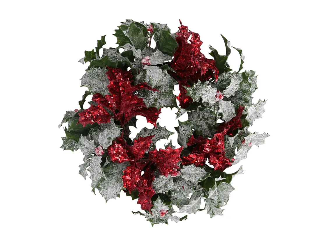 Coroncina con pungitopo rosso cm ø17h35