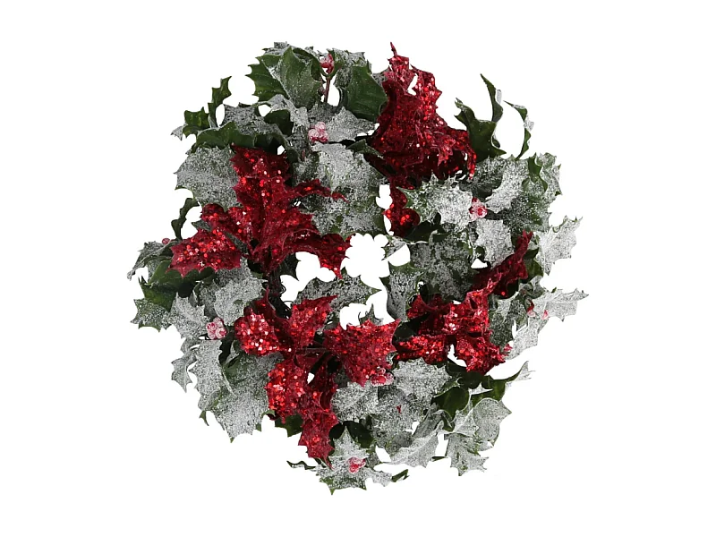 Coroncina con pungitopo rosso cm ø17h35