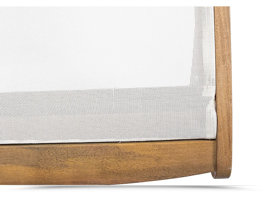 Lettino prendisole in legno e Texilene  con ruote e porta bevande, ideale per piscina e giardino / Default Title