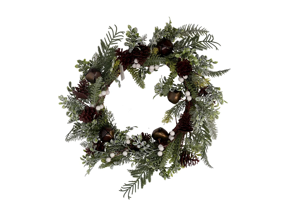 Coroncina verde con campanelli cm ø50x10