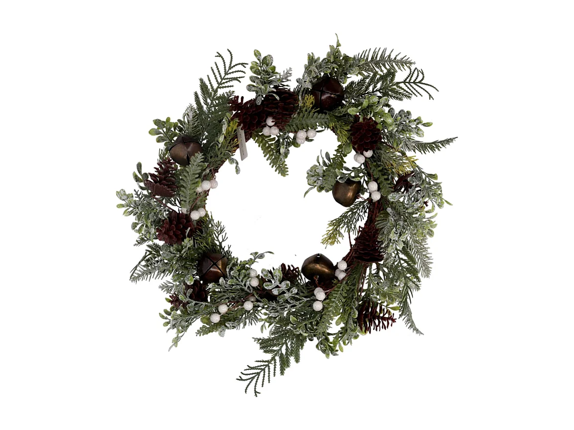 Coroncina verde con campanelli cm ø50x10