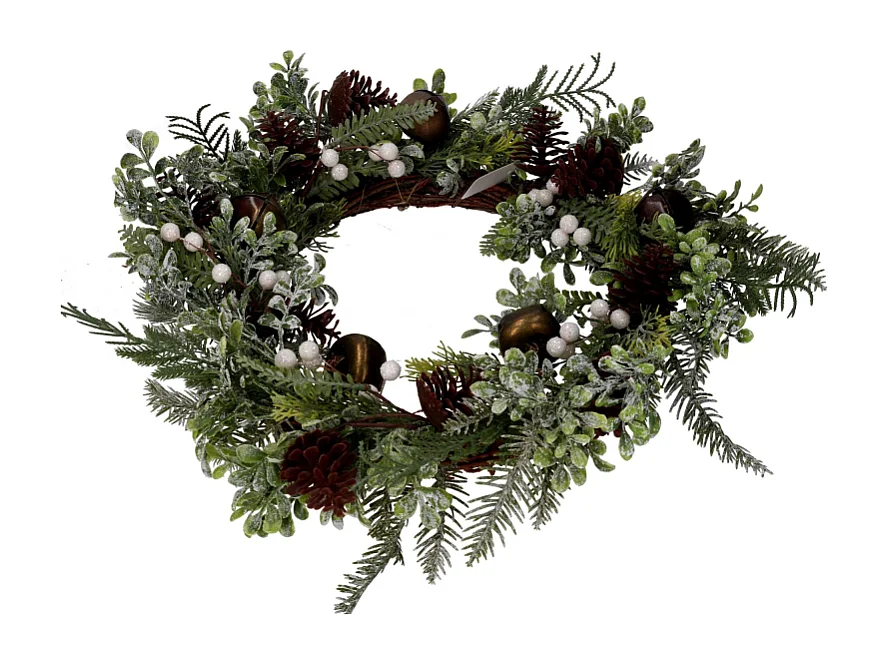 Coroncina verde con campanelli cm ø50x10