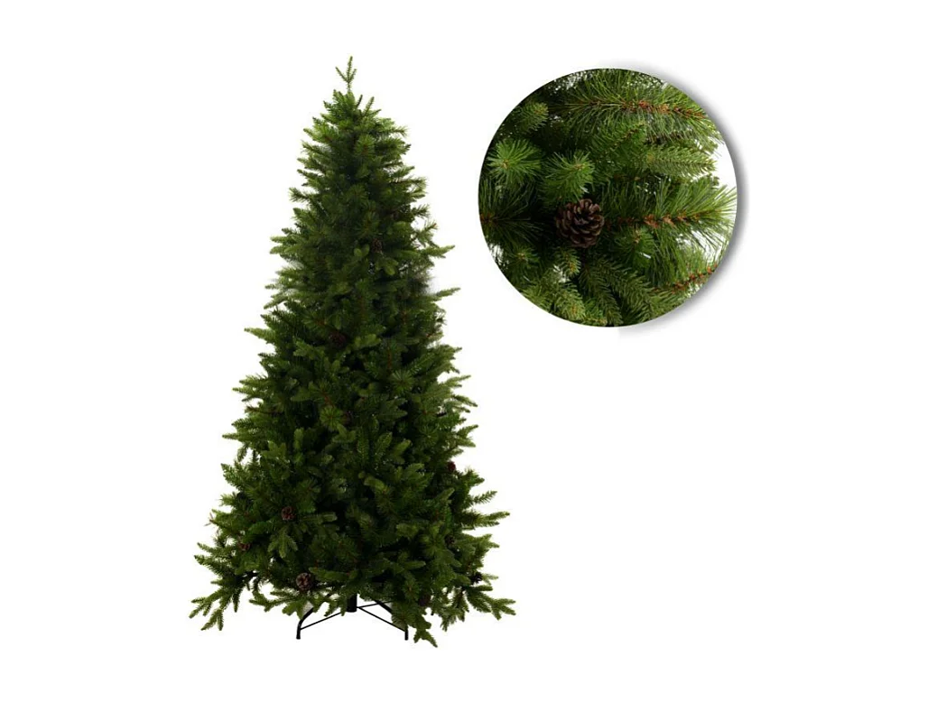 Albero Sinai verde c/pigne cmø127h210 con 2342 rami