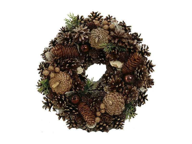 Coroncina con pigne oro marrone cm ø30h7,5