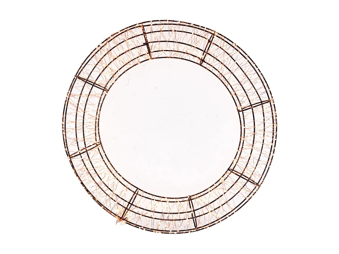 Ghirlanda 900 led metallo luce bianco caldo cm ø38h6,5