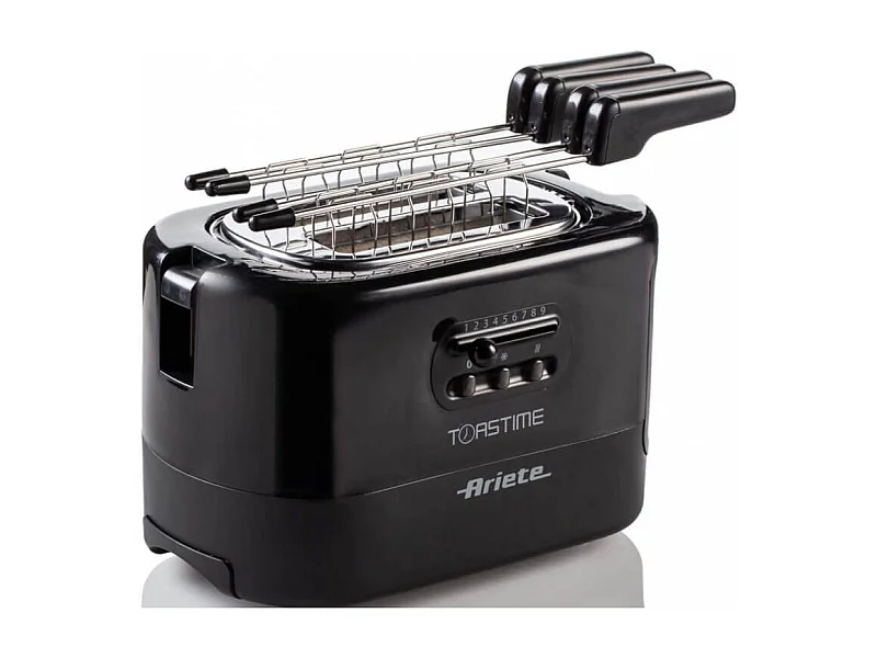 Tostapane con Pinze per 2 fette - 9 Gradi di Doratura - 700 Watt - Nero