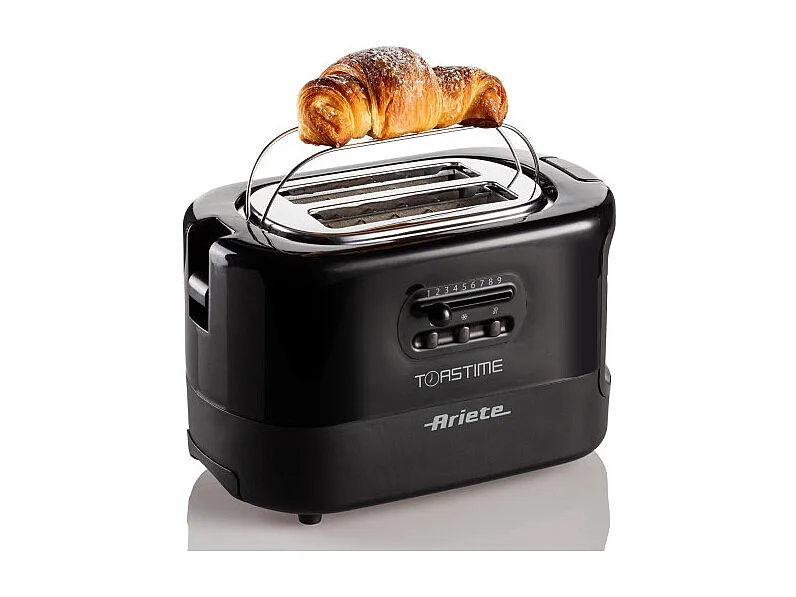 Tostapane con Pinze per 2 fette - 9 Gradi di Doratura - 700 Watt - Nero