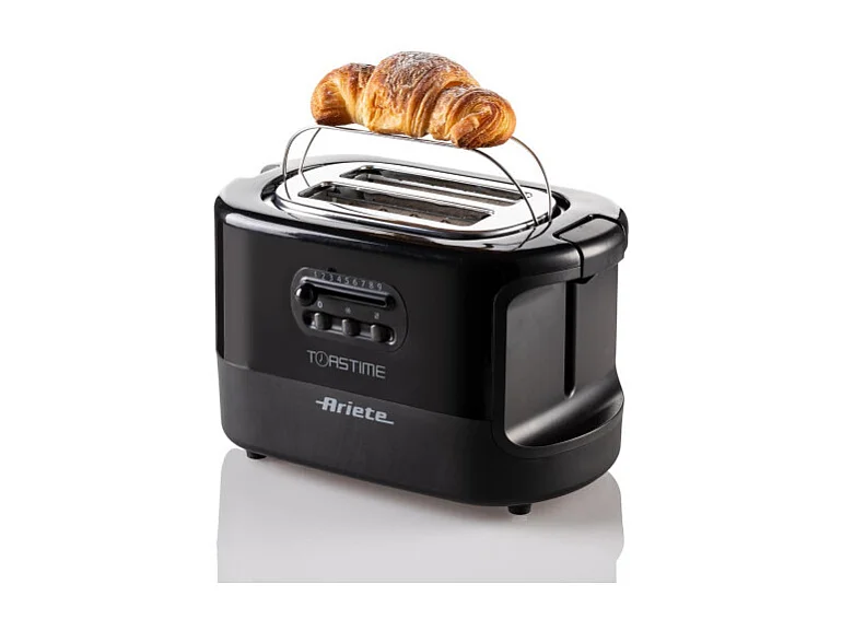 Tostapane con Pinze per 2 fette - 9 Gradi di Doratura - 700 Watt - Nero