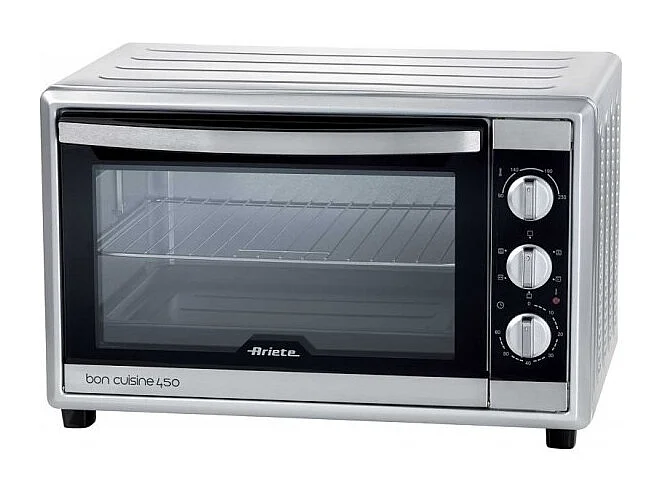 Forno elettrico ventilato con girarrosto 45L - Doppio vetro - Max 230° - 1800W - Acciaio Inox