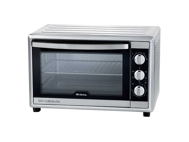 Forno elettrico ventilato con girarrosto 45L - Doppio vetro - Max 230° - 1800W - Acciaio Inox
