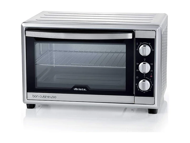 Forno elettrico ventilato con girarrosto 45L - Doppio vetro - Max 230° - 1800W - Acciaio Inox