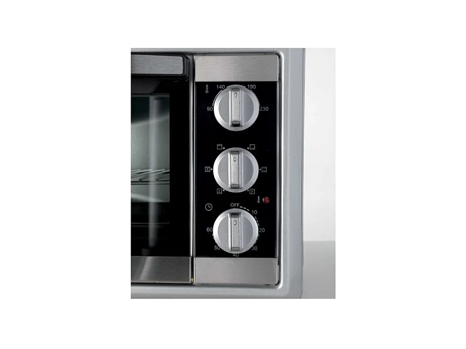 Forno elettrico ventilato 25L - Doppio vetro - Max 230° - 1500W - 6 posizioni cottura - Timer 60min