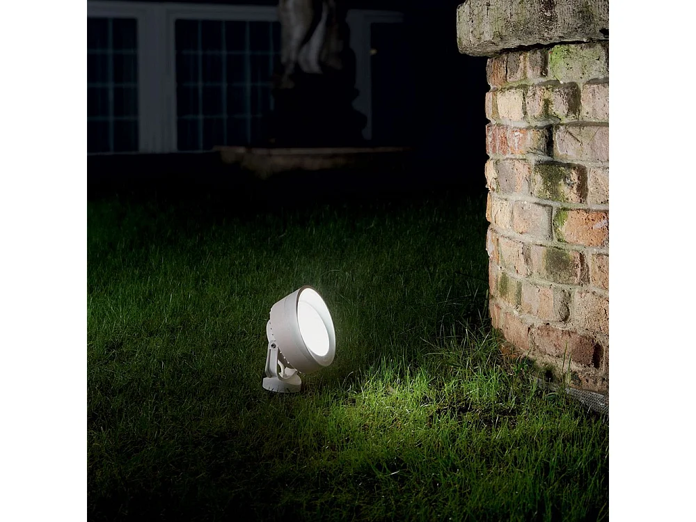 Faretto Da Terra Con Picchetto Litio Materie Plastiche Bianco 1 Luce Gx53