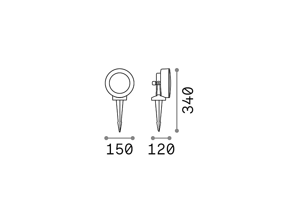 Faretto Da Terra Con Picchetto Litio Materie Plastiche Bianco 1 Luce Gx53
