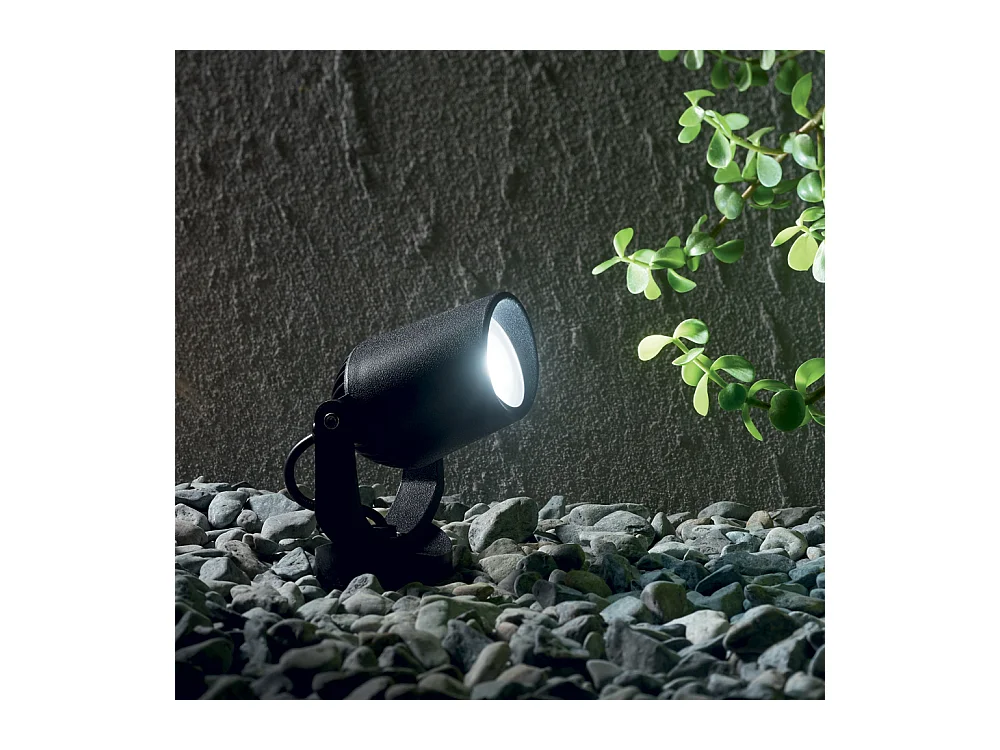 Piantana Moderna Da Esterno Elio Materie Plastiche Nero 1 Luce Gu10