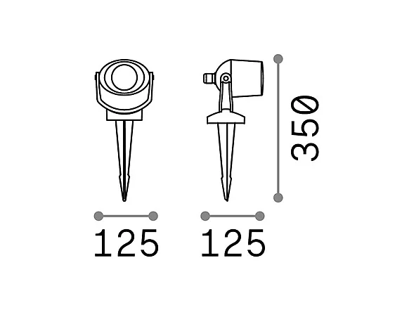 Piantana Moderna Da Esterno Elio Materie Plastiche Nero 1 Luce Gu10