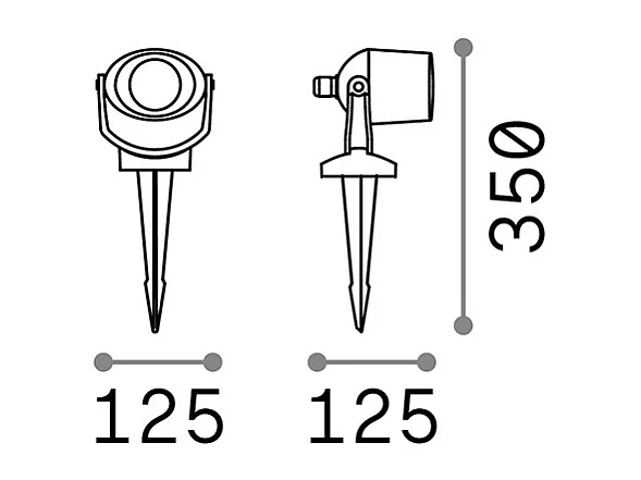Piantana Moderna Da Esterno Elio Materie Plastiche Nero 1 Luce Gu10