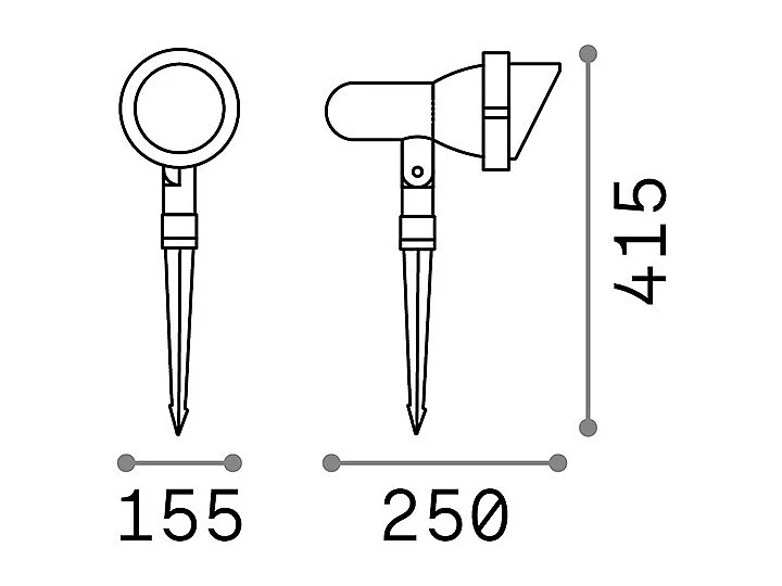 Piantana Moderna Da Esterno Terra Alluminio Antracite 1 Luce E27