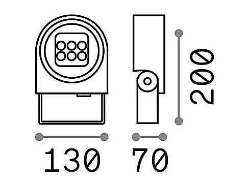Proiettore Ulex Alluminio Antracite 1 Luce 15W 3000K Luce Calda