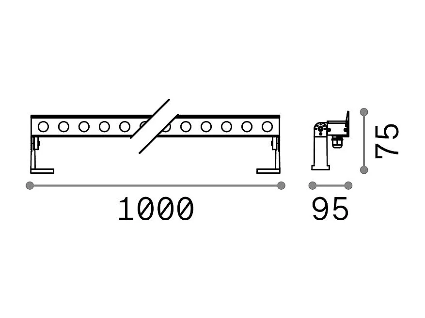 Proiettore Lineare Thor Alluminio Antracite 1 Luce 40W 3000K Luce Calda