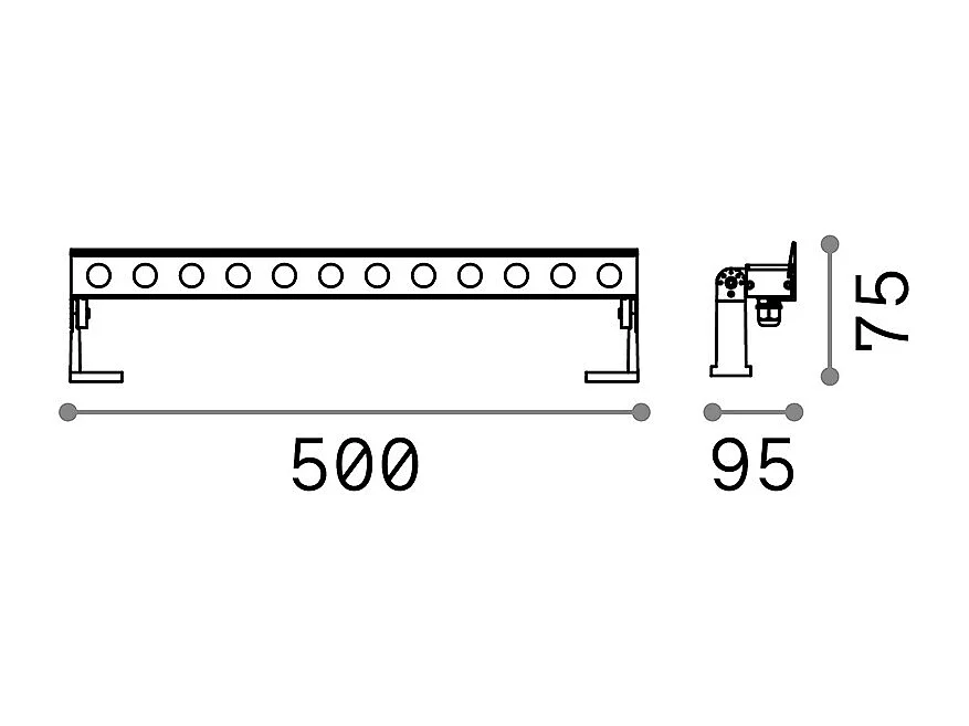 Proiettore Lineare Thor Alluminio Antracite 1 Luce 18W 3000K Luce Calda