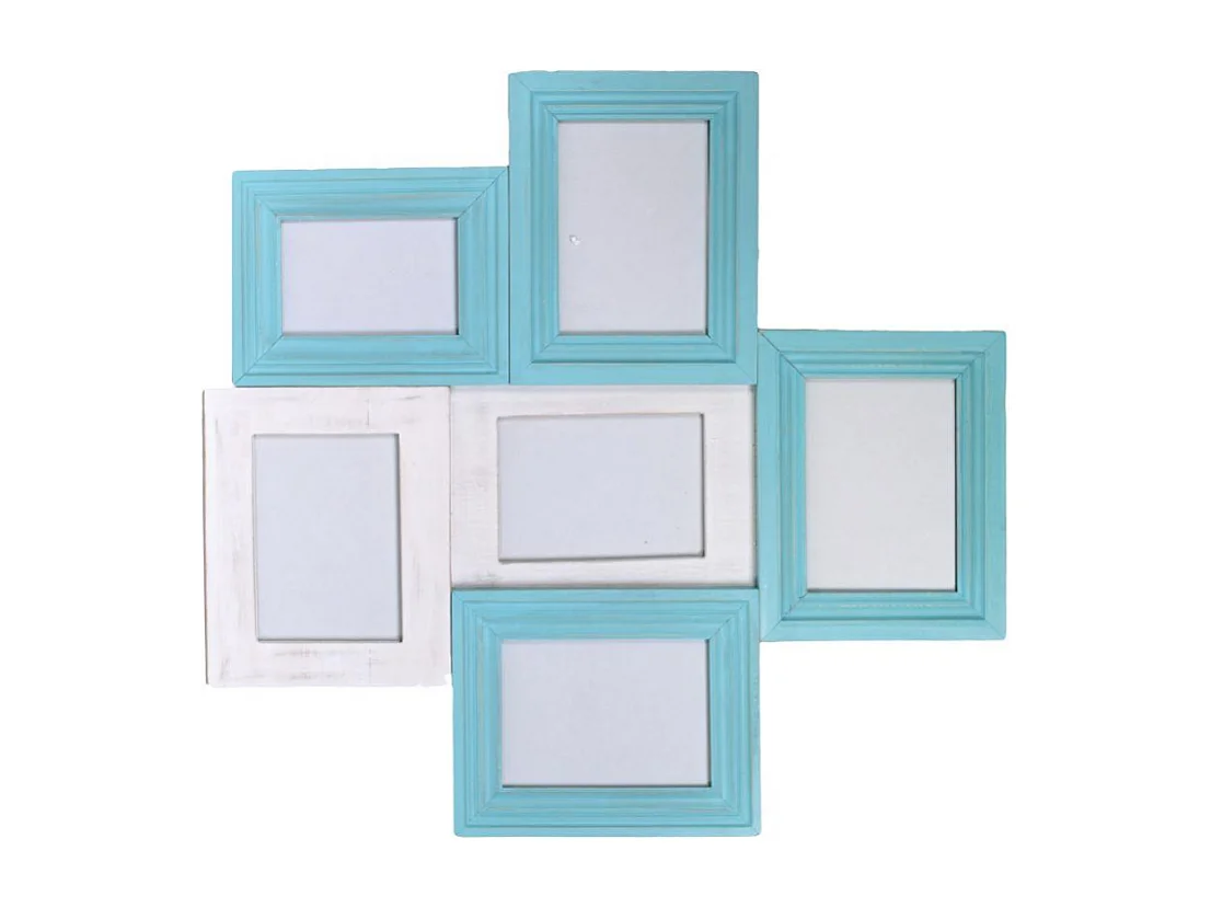 Portafoto muro legno multiplo 6p cm60x3h63,2