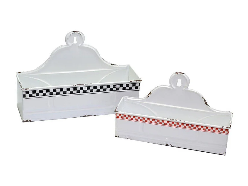 Portatutto metallo 1-2 bianco rosso nero cm 37x11,5h24